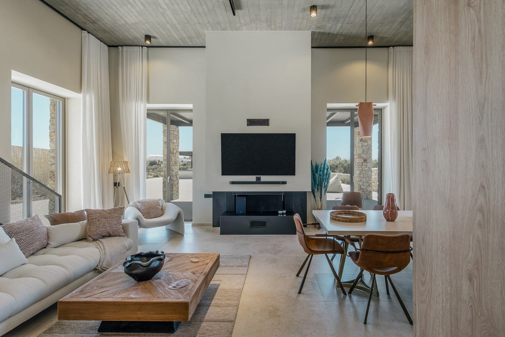 living room with tv set